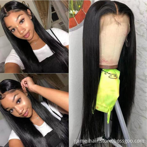 Hd 360 Full Lace Wig Pre Plucked Raw Mink Brazilian Straight Virgin Natural Human Hair Transparent Swiss 360 Full Lace Wig